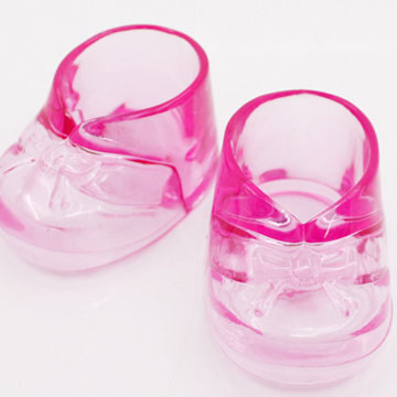 Pastel Pink Plastic Baby Shoe Containers