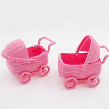 Pastel Pink Plastic Baby Carriage Shower Favors